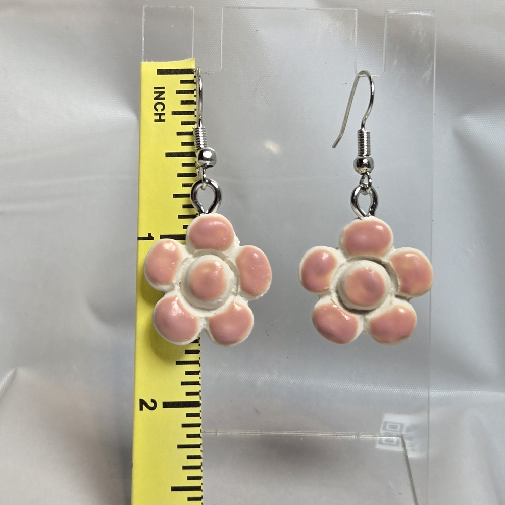 #52/53- Floral Pink Or Purple and White Earrings